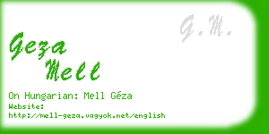 geza mell business card